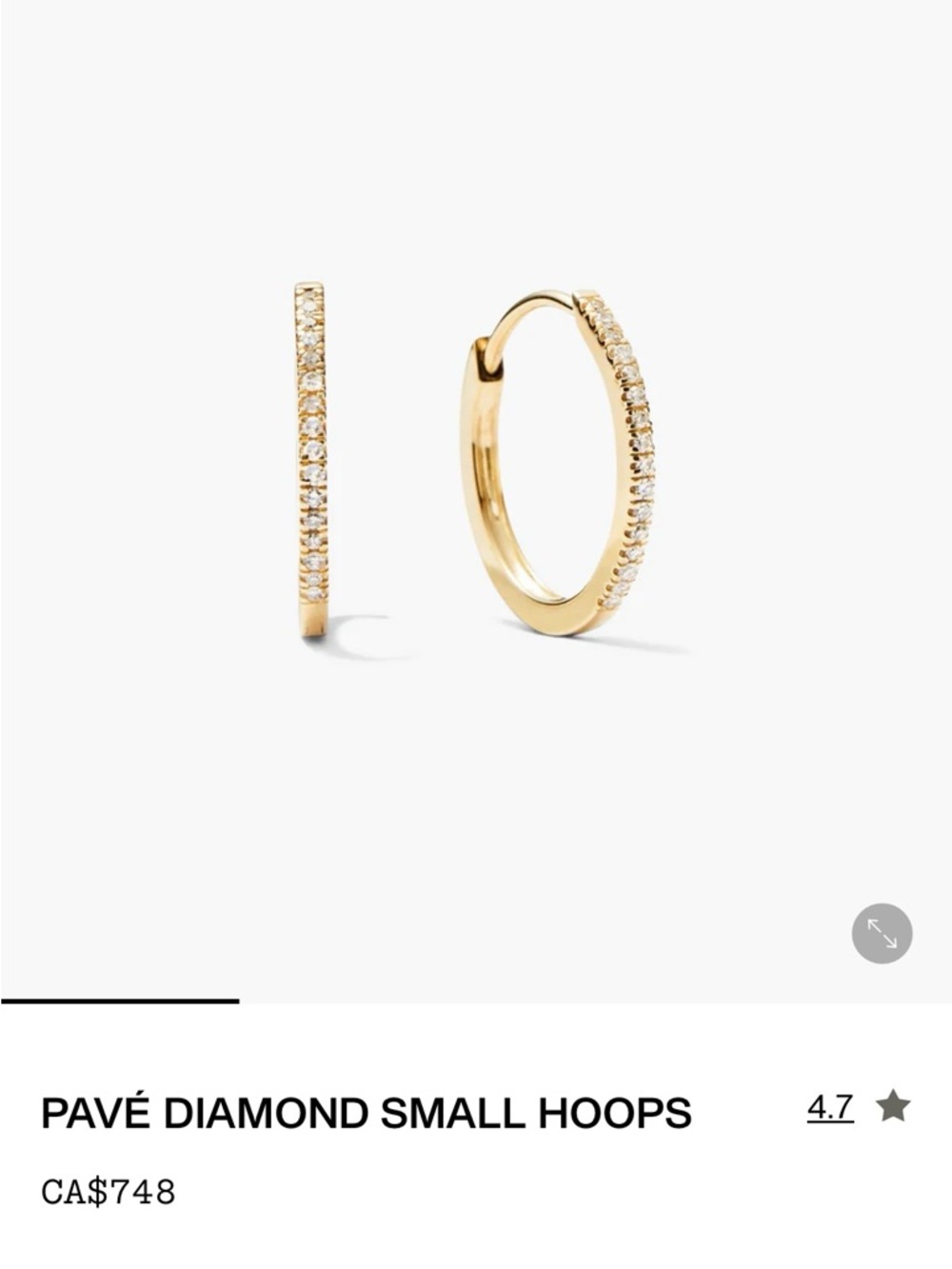 Mejuri 14k Gold Pavé Hoop Earrings